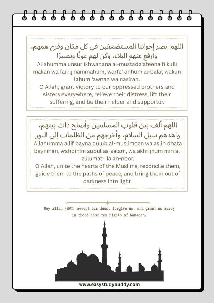 duas for the last ten days of ramadan